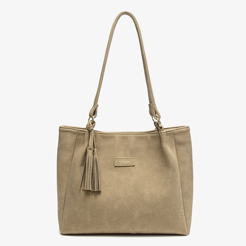 Elegant Suede Handheld Tote Bag