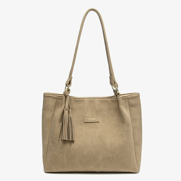 Elegant Suede Handheld Tote Bag