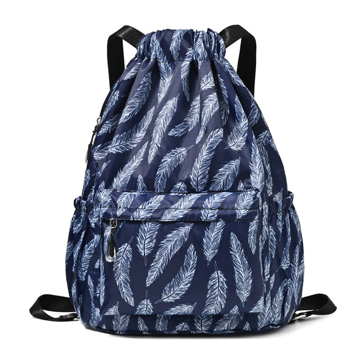 Drawstring Elephant Print Backpack Bowlift