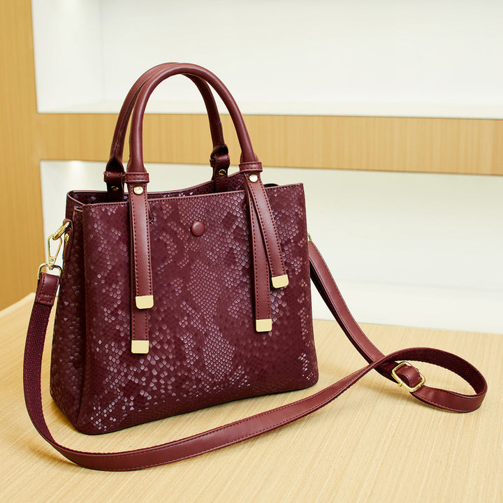 Textured Faux Leather Handbag