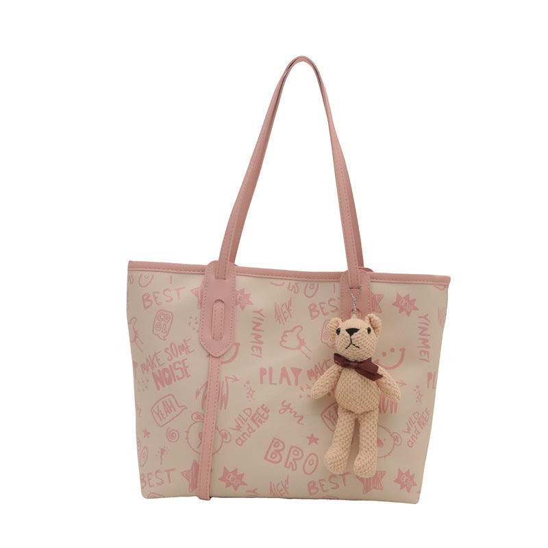 Playful Graphic Print Tote Bag