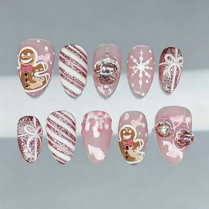 Festive Themed Decorative Press-On Nails