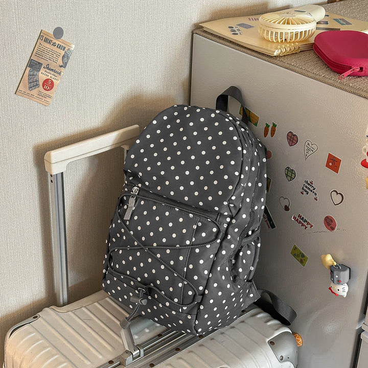 Stylish Polka Dot Backpack Bowlift