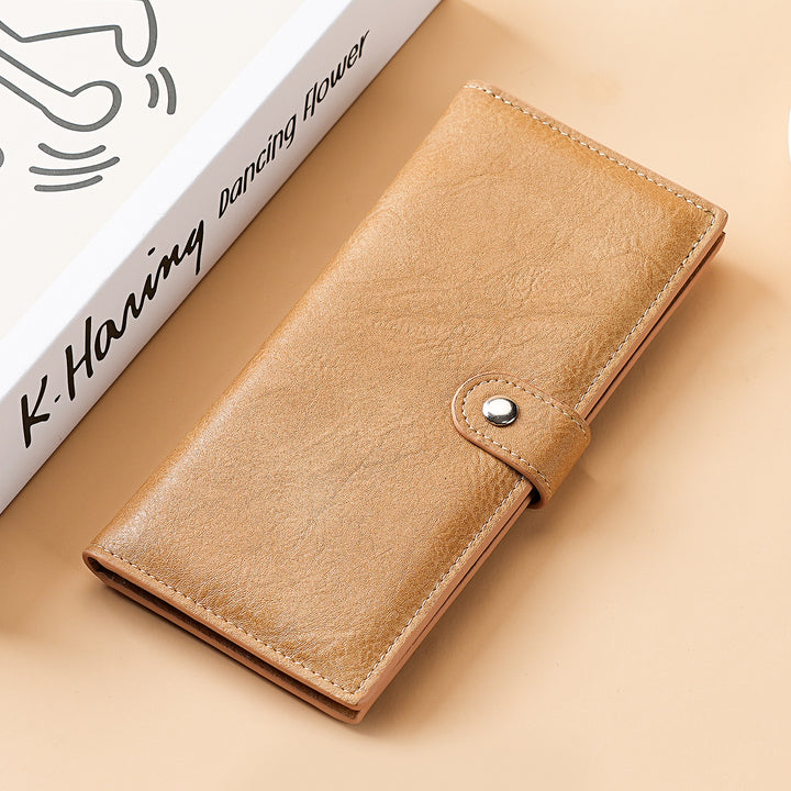 Elegant Textured Leather Long Wallet