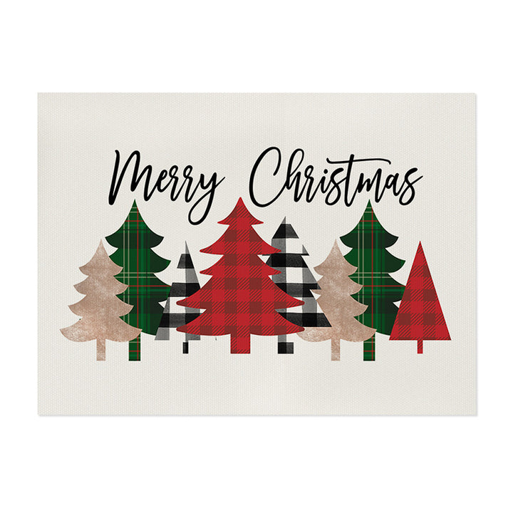 Festive Plaid Christmas Tree Canvas Wall Art Print