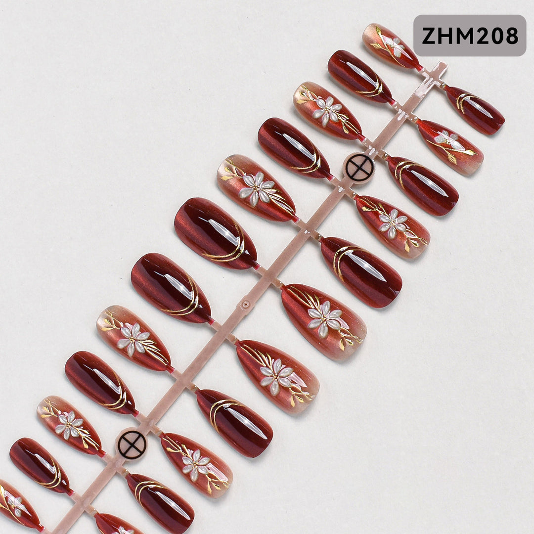 Decorative Press-On Nail Set Bowlift