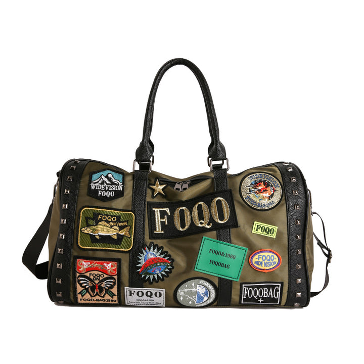 Stylish Patchwork Weekend Duffel Bag Bowlift