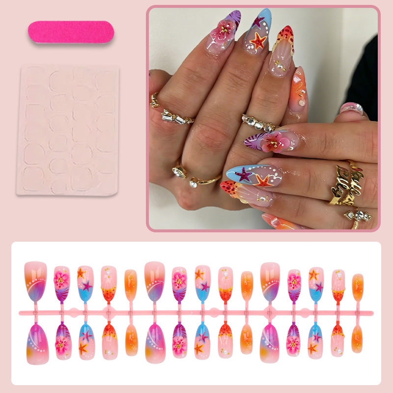 Elegant artificial nails with floral designs Bowlift