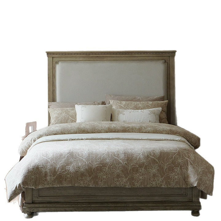 Luxurious linen-cotton bed linen set with floral jacquard and textured bedspread