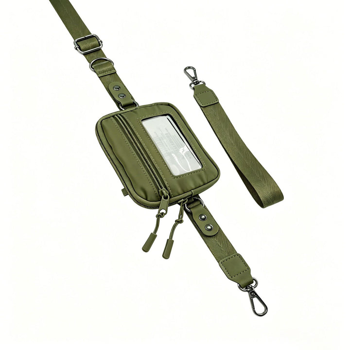 Compact shoulder bag with transparent card pocket Bowlift