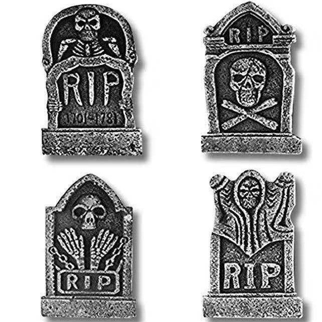 Decorative Tombstone Grave Marker Set Bowlift
