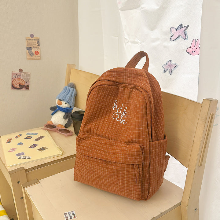 Casual Checked Patterned Backpack Bowlift