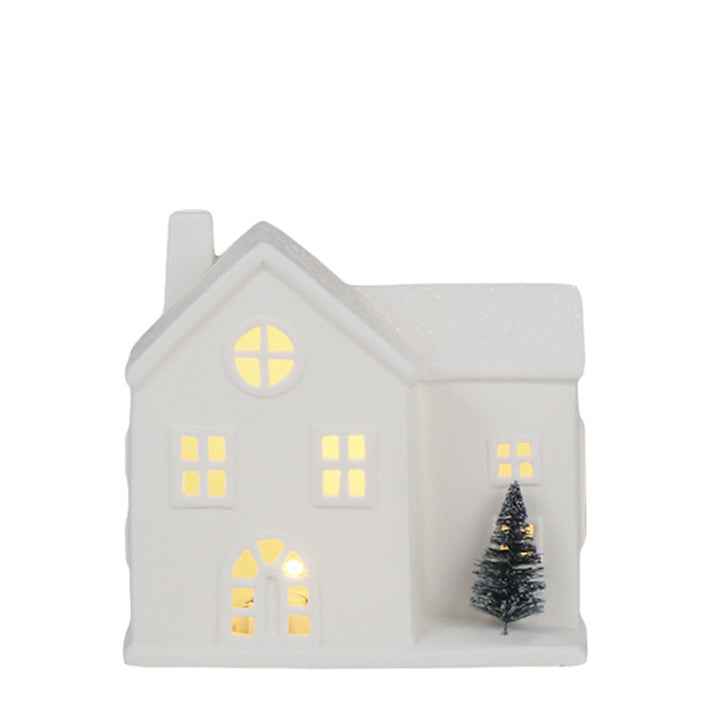 Ceramic House-Shaped Decorative Lantern Bowlift