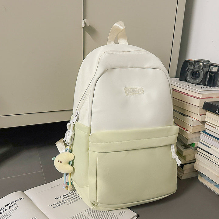 Versatile Casual Backpack with Cute Keychain Bowlift