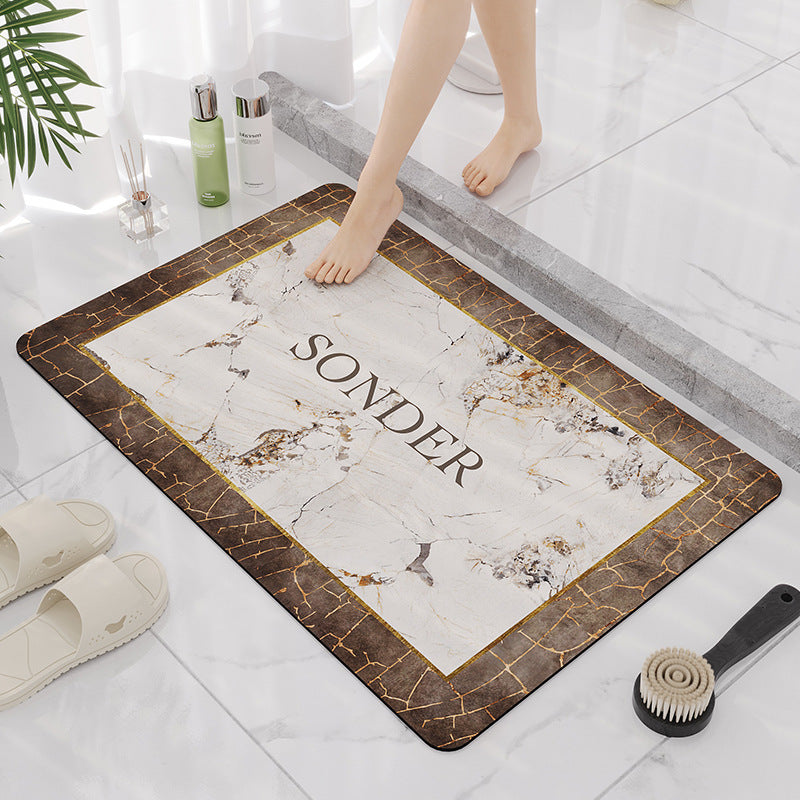 Elegant Marble Design Bathroom Mat Bowlift