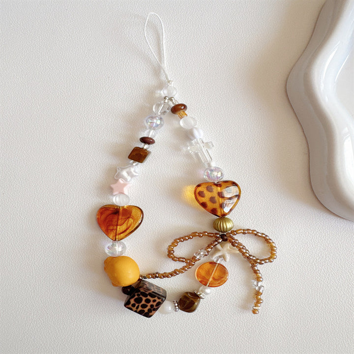 Beaded Heart Charm Necklace Bowlift