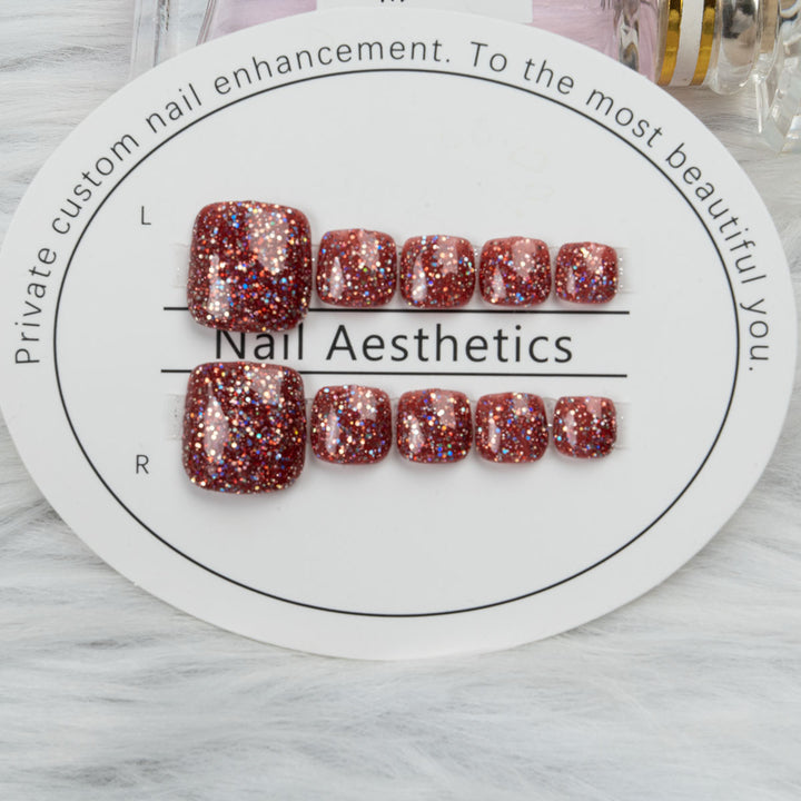 Glittering Pedicure Nail Art