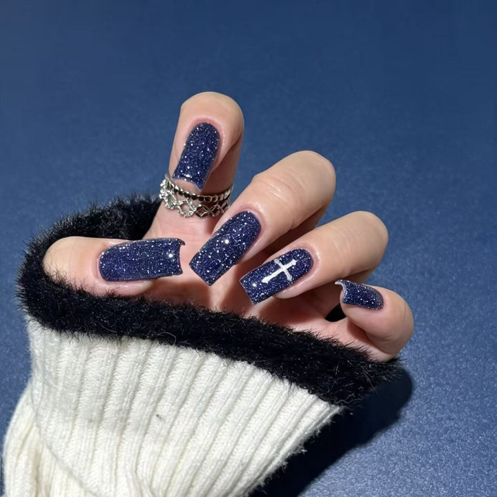Premium Glittery Press-On Nail Art Bowlift