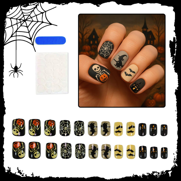 Halloween Nail Art Set with Creative Scary Designs Bowlift
