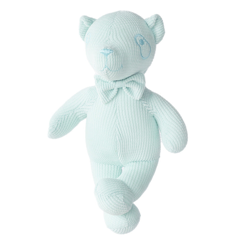 Infant Plush Corduroy Teddy Comforter with Bow Tie
