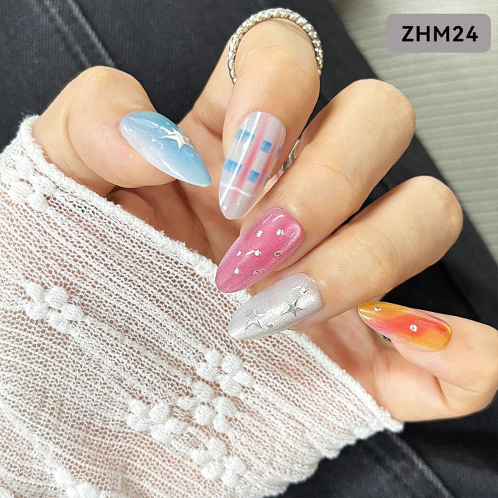 Starry Themed Press-On Nail Set Bowlift