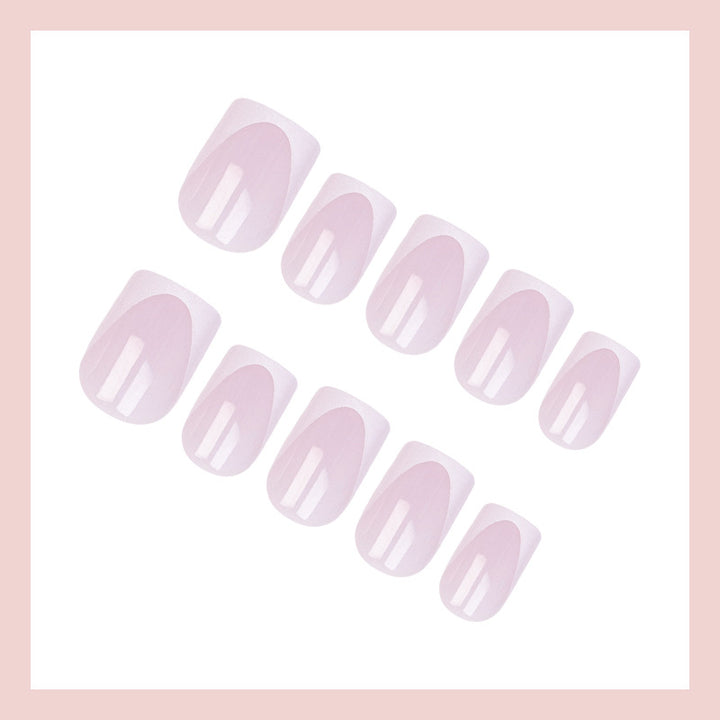 Artificial Nail Set with Elegant French Tip Design Bowlift