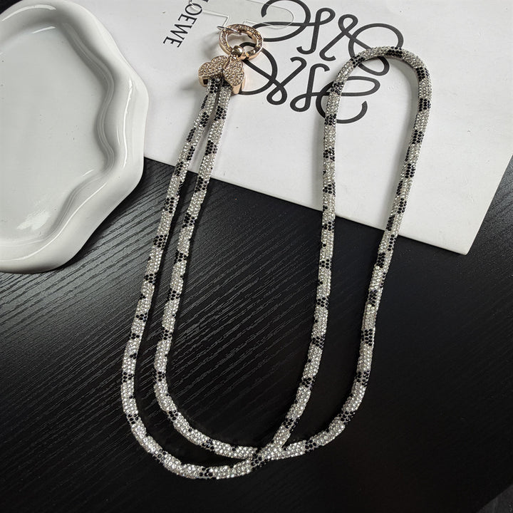 Rhinestone Encrusted Phone Lanyard Bowlift
