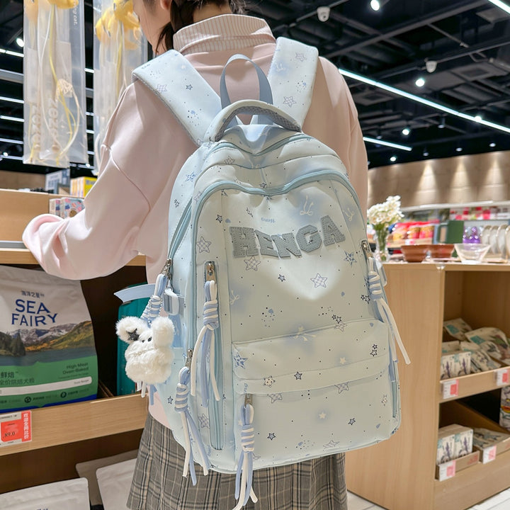 Stylish Multi-Functional Backpack with Decorative Accents Bowlift