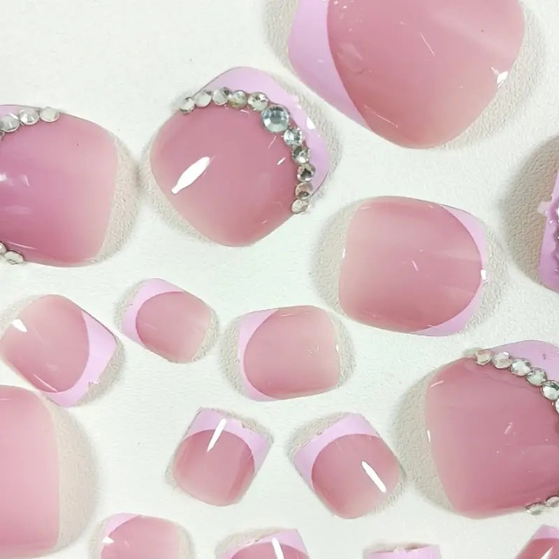 Elegant Rhinestone-Embellished Toe Nail Set Bowlift