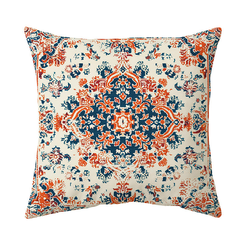 Ornamental Persian Medallion Jacquard Throw Pillow Cover