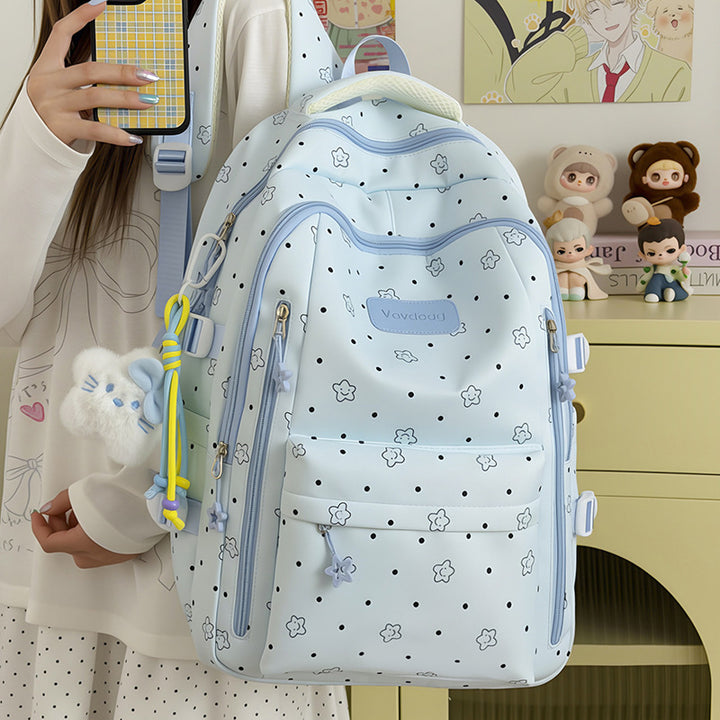 Trendy Floral Print Backpack Bowlift
