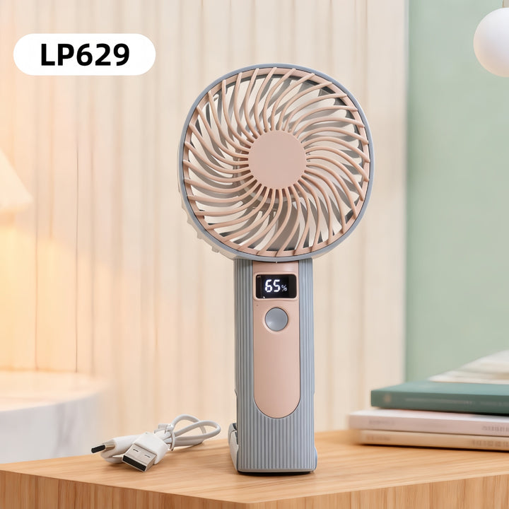 Women Portable Hand Fan with Digital Control and Powerful Battery Bowlift