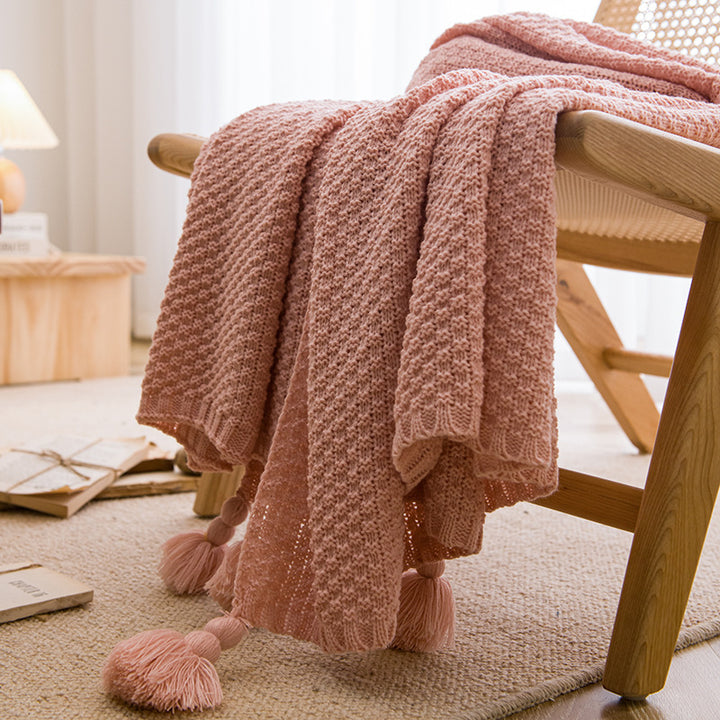 Soft Textured Knit Throw Blanket