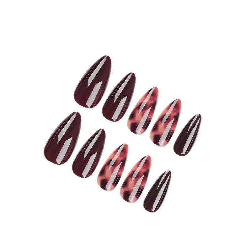 Artificial nails with elegant leopard and glitter design Bowlift