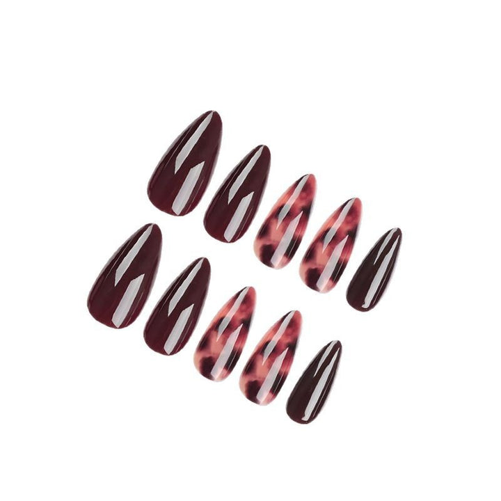 Artificial nails with elegant leopard and glitter design Bowlift