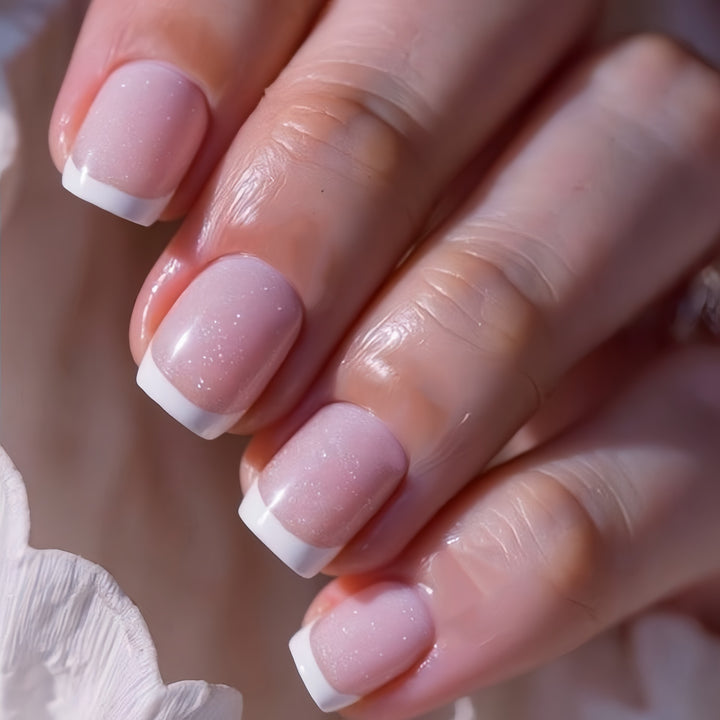 Artificial Nails in Elegant French Tip Style Bowlift