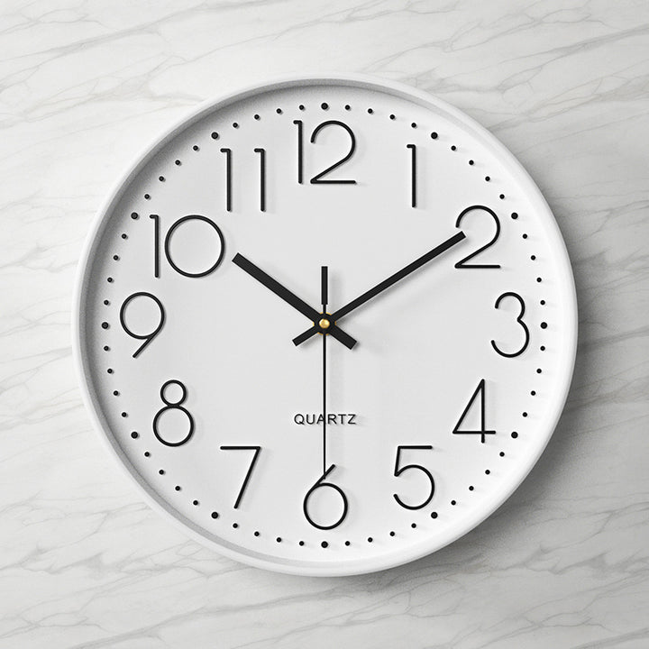 Modern Silent Quartz Large Round Wall Clock Bowlift