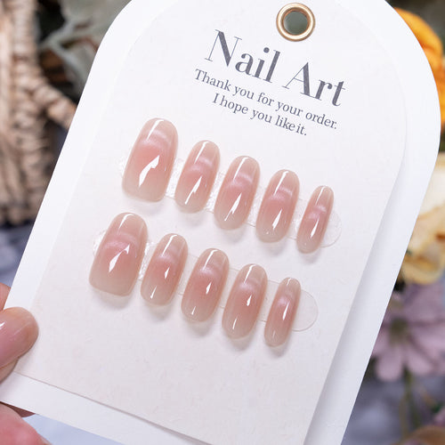 Natural Glossy Press-On Nails
