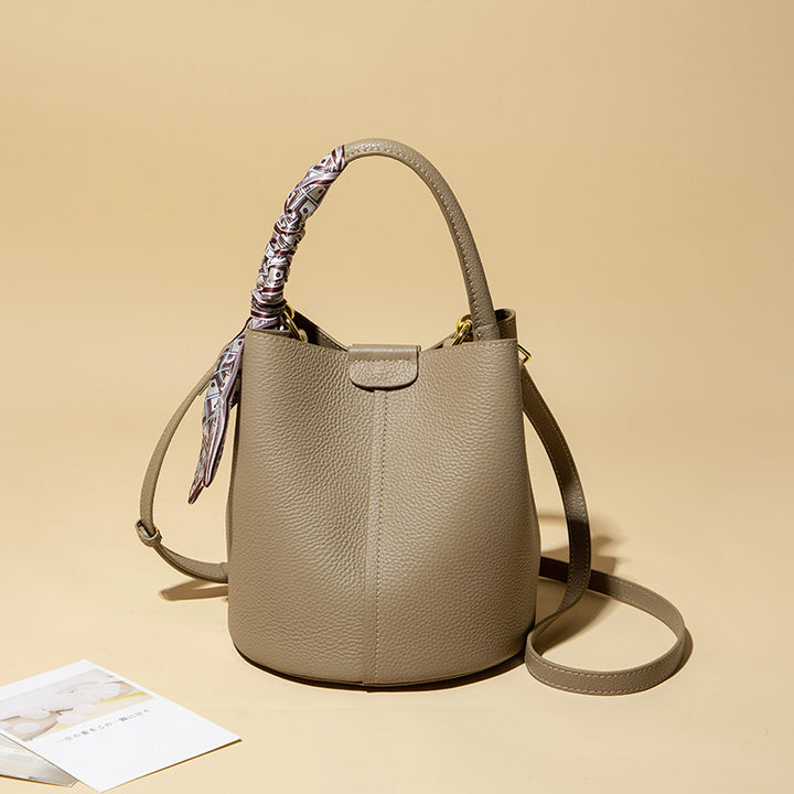 Versatile Bucket Handbag with Detachable Pouch
