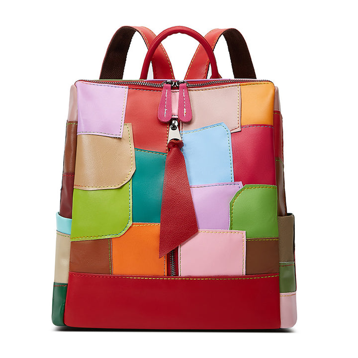 Patchwork Leather Backpack