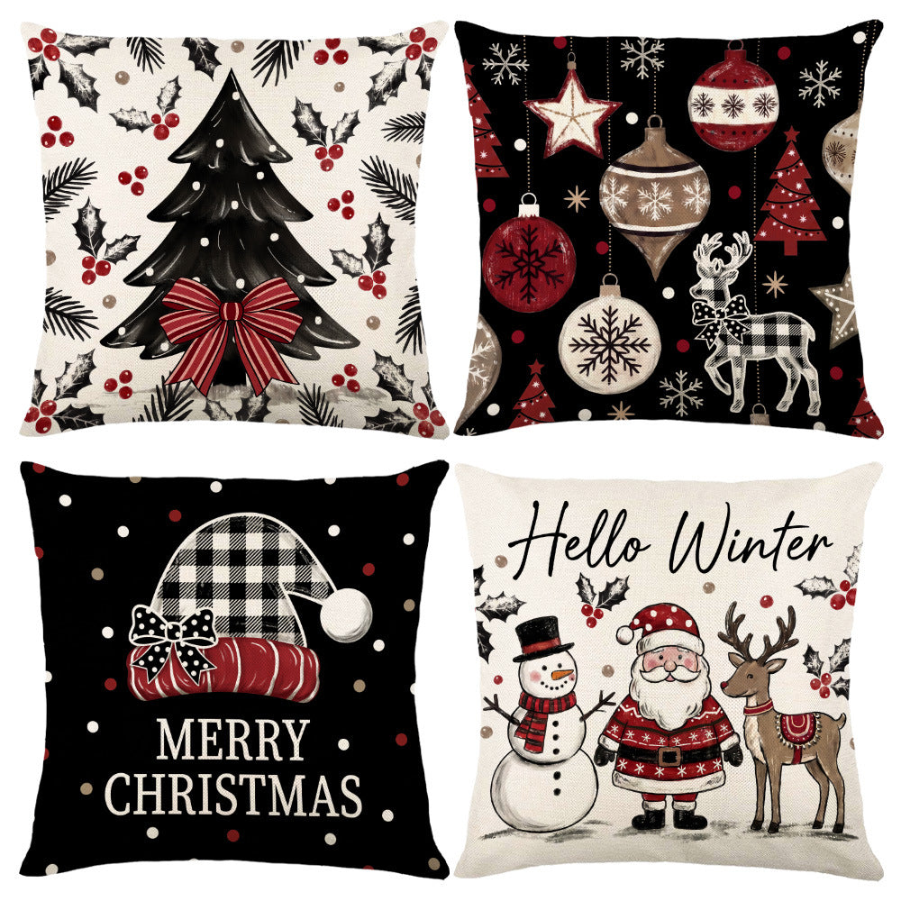 Pastel Christmas Throw Pillow Cover Set Decorative Cushion Covers