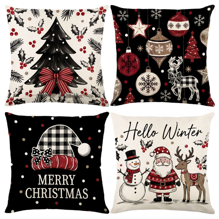 Pastel Christmas Throw Pillow Cover Set Decorative Cushion Covers