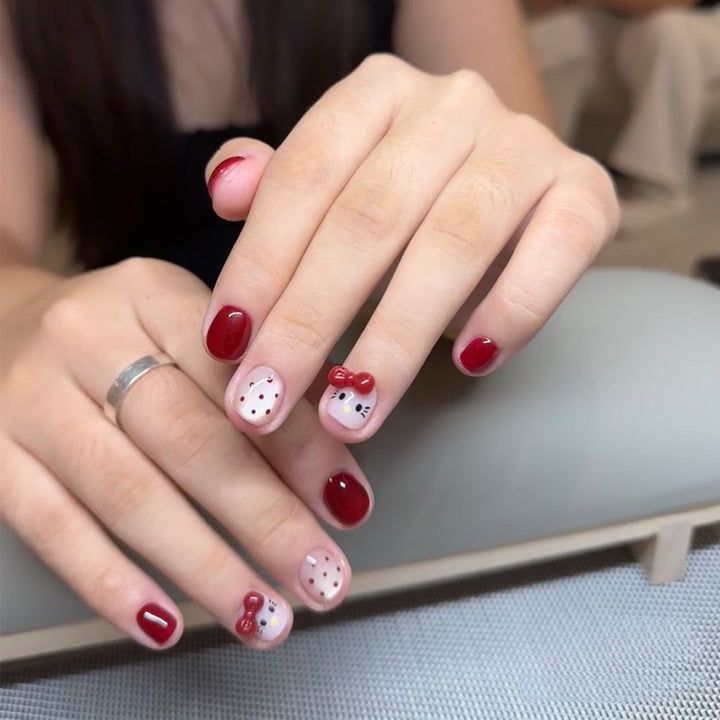 Stylish Press-On Nail Tips with Leopard Design Bowlift