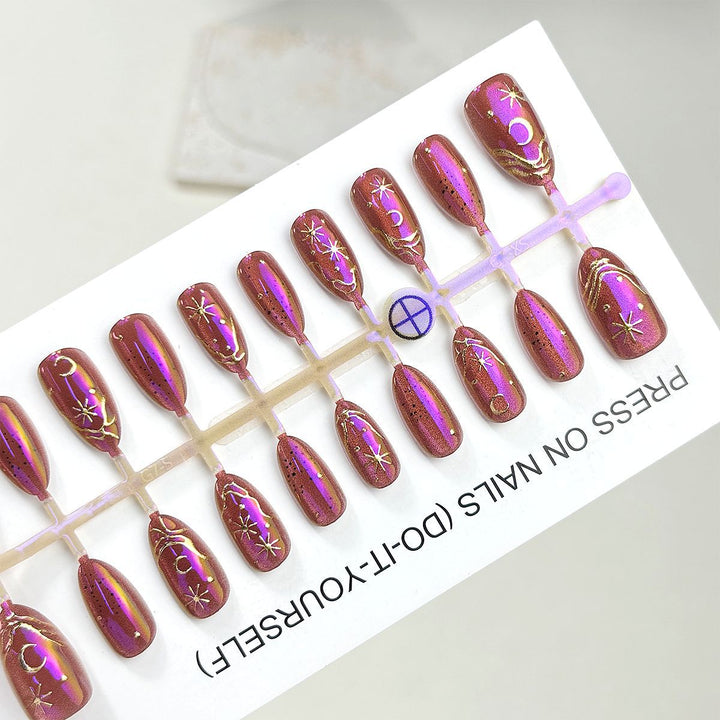 Celestial Themed Press-On Nail Set Bowlift