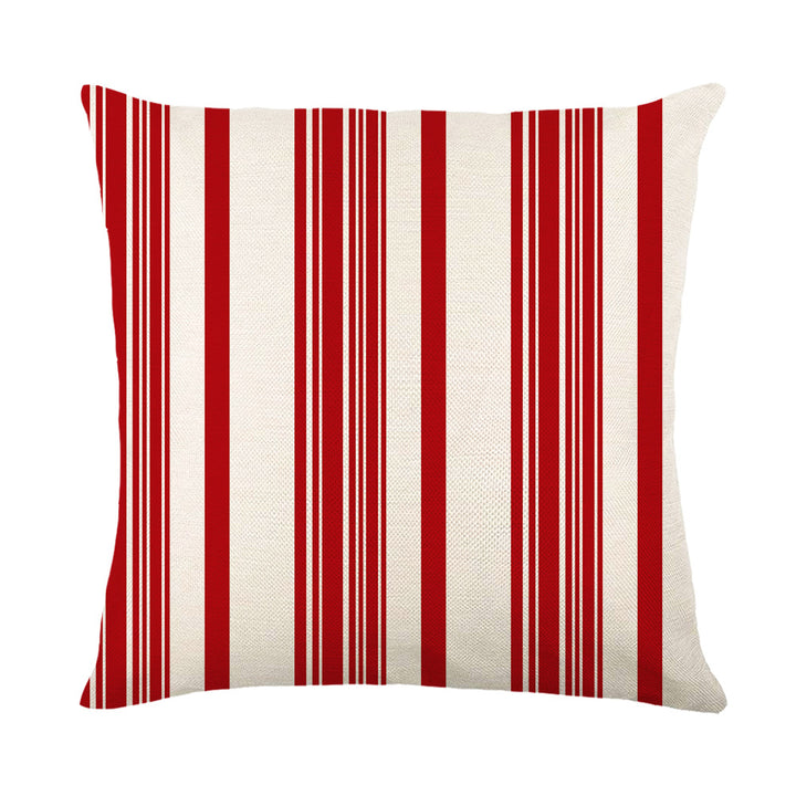Christmas Throw Pillow Cover with Festive Tree Print and Script Accent