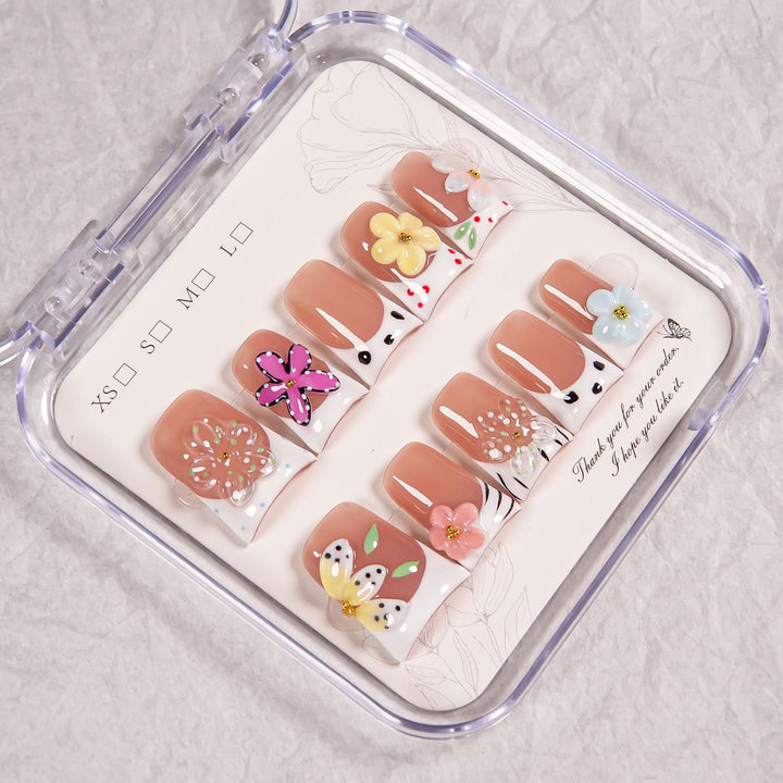 Artistic Floral Design Press-On Nails