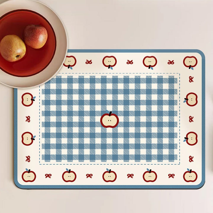 Apple-Themed Kitchen Table Mat Bowlift