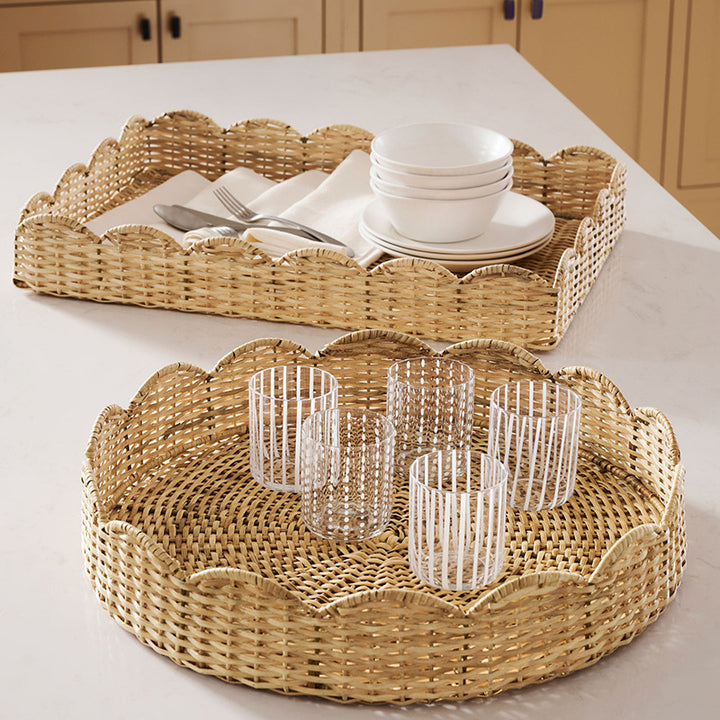 Woven Decorative Serving Tray Bowlift