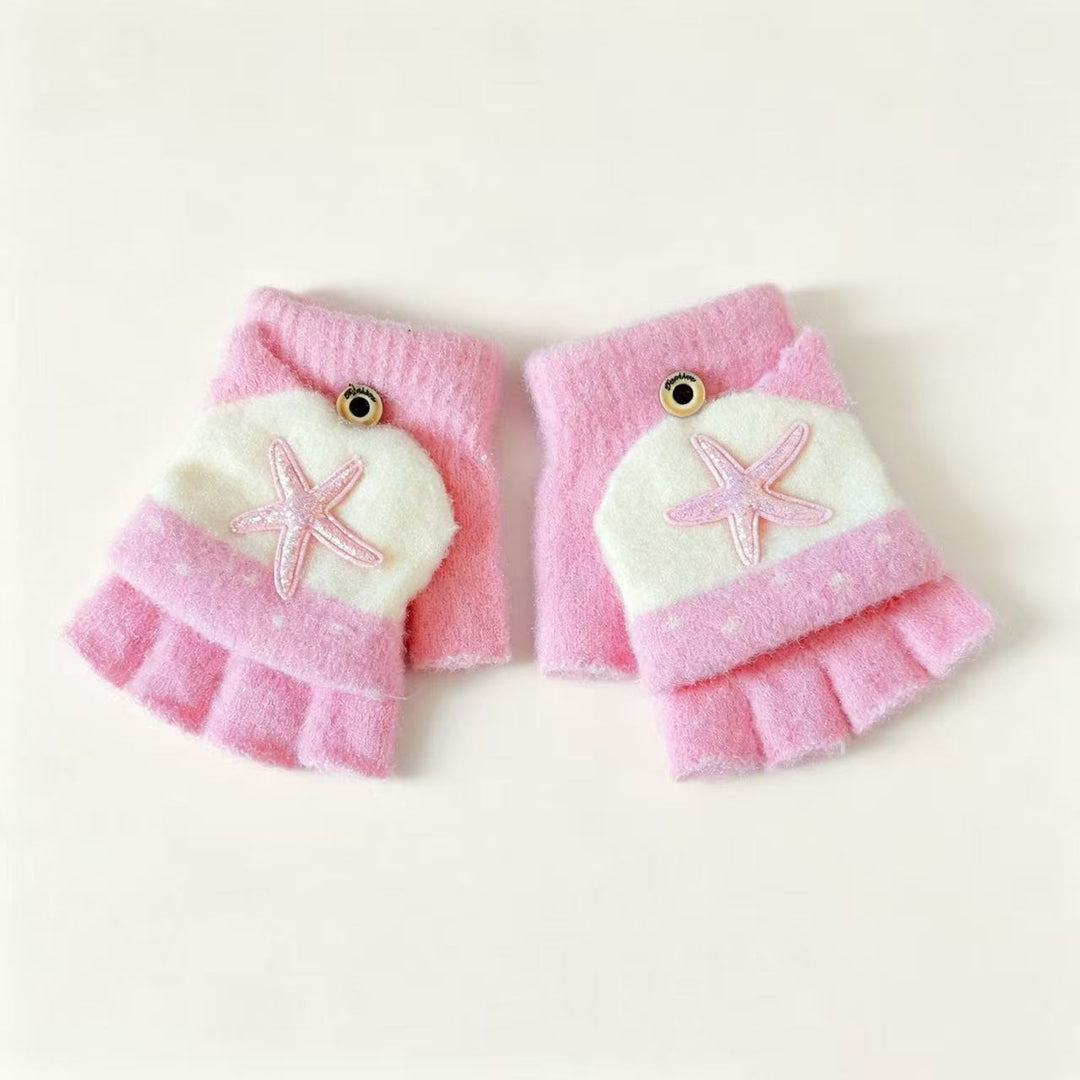 Cute Cartoon-Themed Fingerless Gloves Bowlift