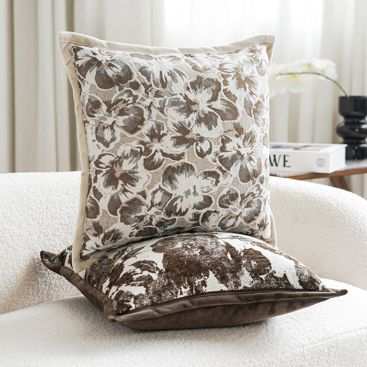 Decorative cushion with floral print